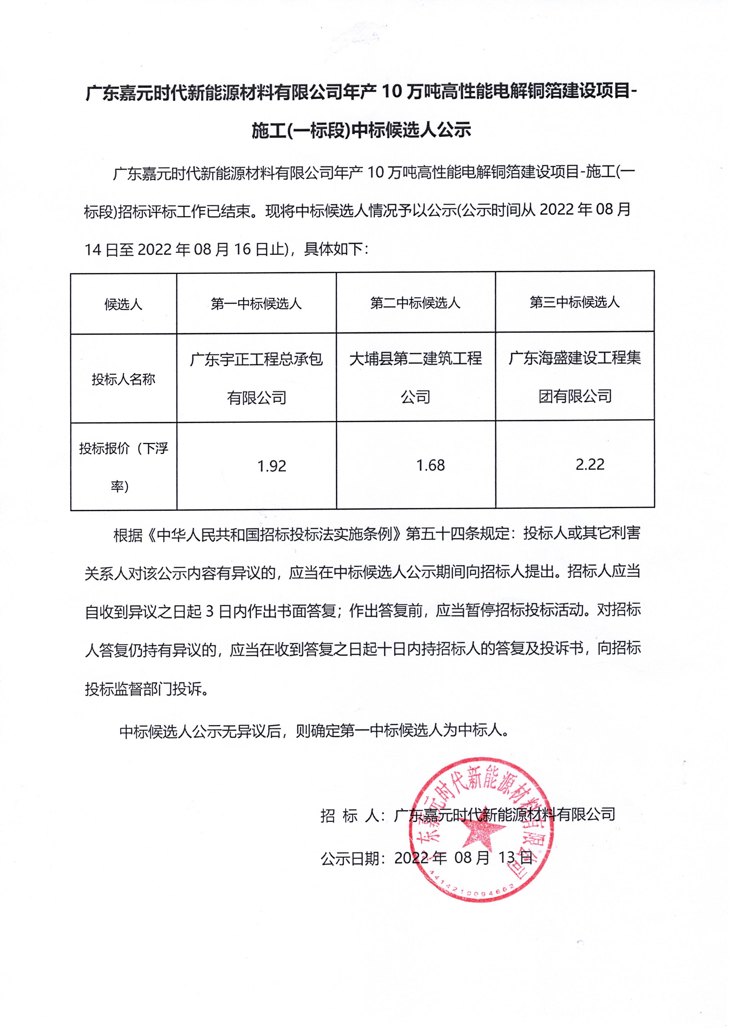 广东嘉元时代新能源材料有限公司年产10万吨高性能电解铜箔建设项目-施工(一标段)中标候选人公示.jpg