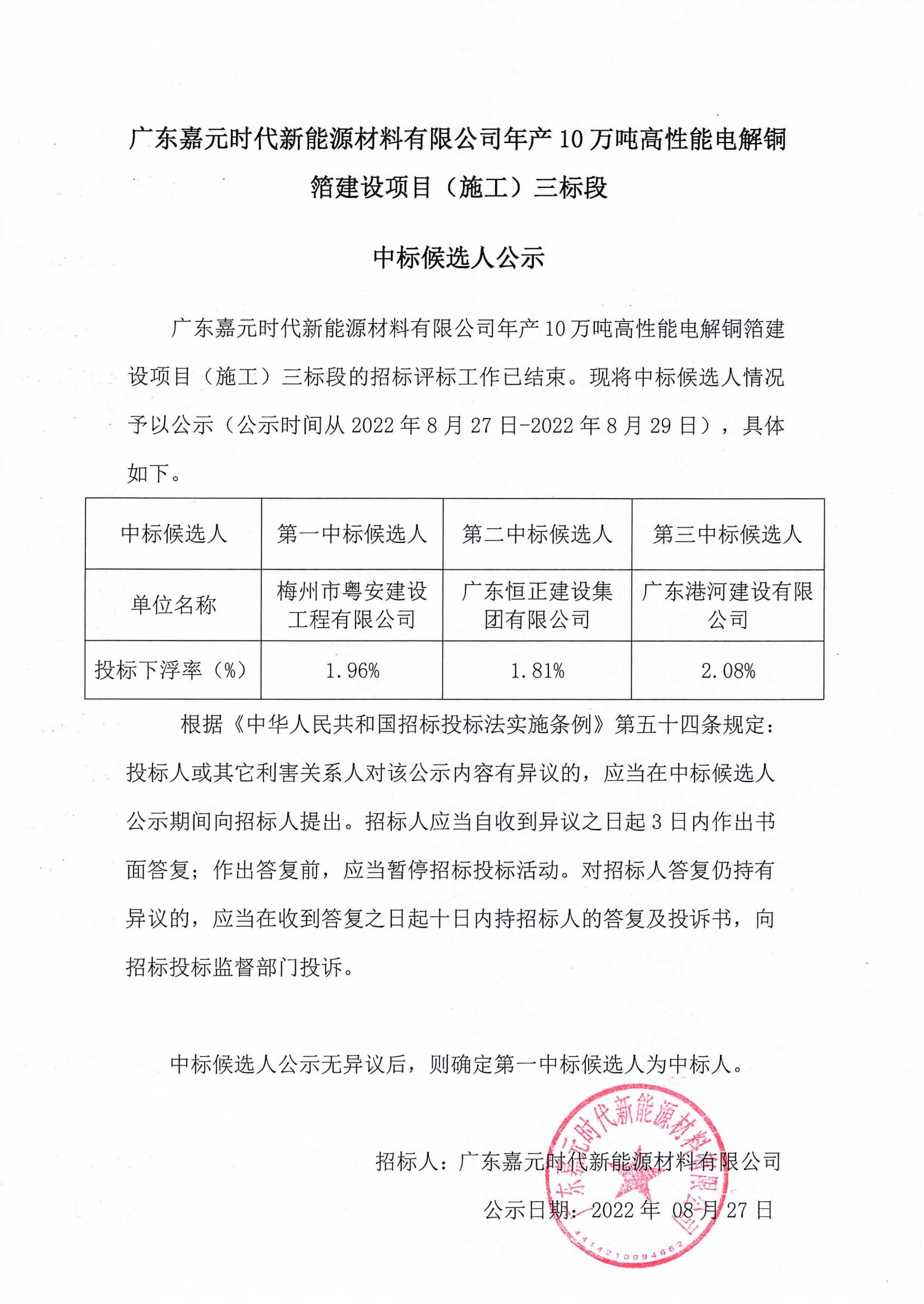 广东嘉元时代新能源材料有限公司年产10万吨高性能电解铜箔建设项目（施工）三标段中标候选人公示_00.jpg